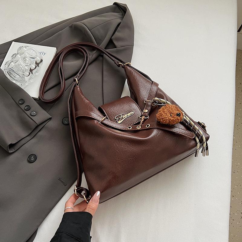 Retro Large-capacity Bag Women's Autumn New Shoulder Bag Multi-functional Messenger Bag Student Commuter Backpack