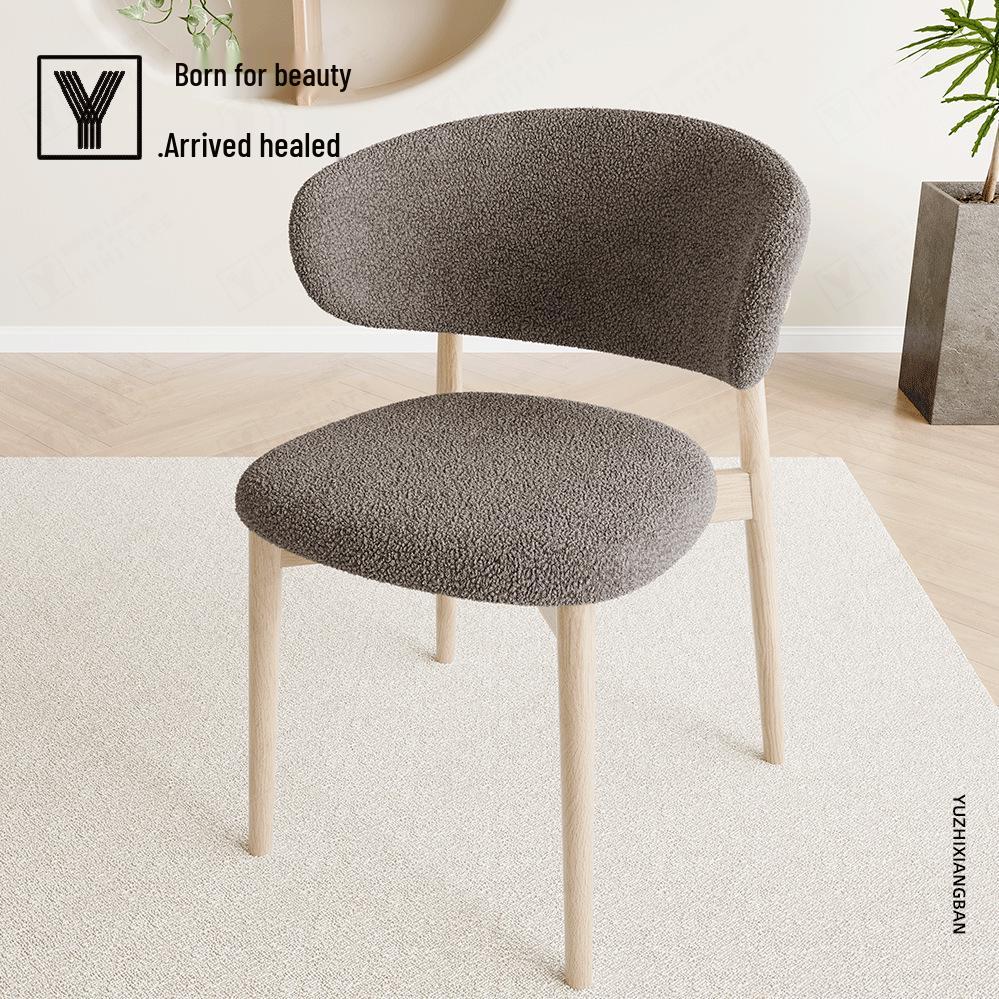 2026 Verdickte Teddy-Fleece-Hupe-Knopf-Stuhlbezug für C-förmige Rückenlehne - Retro Light Luxury Protector Large C-shaped Backrest Cover (arc >58cm)
