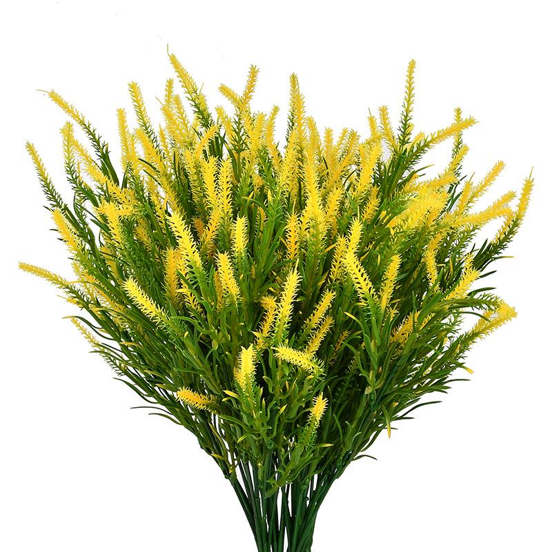 

Искусственные цветы лаванды - 7-лучевые свадебные и домашние декоративные пластиковые цветы для помещений