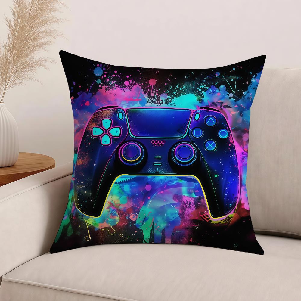 Colorful Game C-Controller Fashion Pillow Case Office Cushions Suitable For Sofa Car Bedroom Decorative Cushion Cover