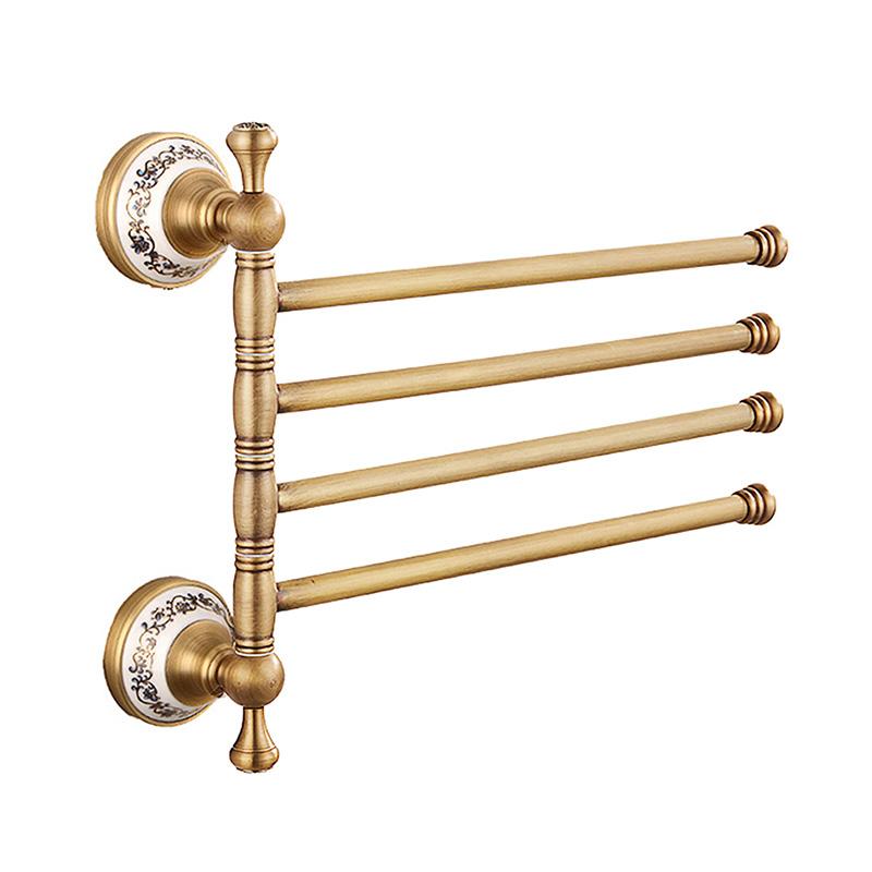 

Antique Brass Movable Towel Bar for Bathroom, Kitchen Bath Towel Holder Hangers Wall Mount Heavy Duty 8024DH-4