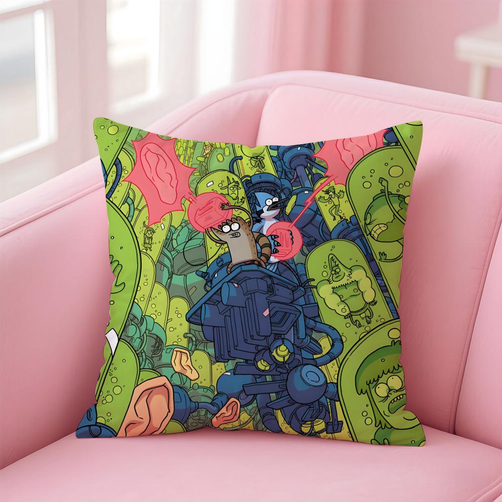 Regular Show Pillow American Cartoon Cushion Cover Linen Pillowcase Cover Soft Decor For Sofa Home Room