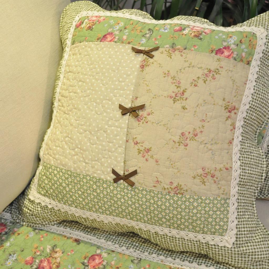 Green Floral Sofa Covers Couch Pastoral Washed Cotton Plaid Fabric Corner Towel Pillow Slip Seat Cushion Recliner Chair Cover