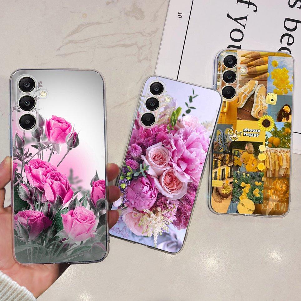 For Samsung Galaxy A25 5G 2023 Case Samsung A15 5G A35 A555G Transparent Soft TPU Etui With Fashion Pattern Galaxy A15 4G Cover