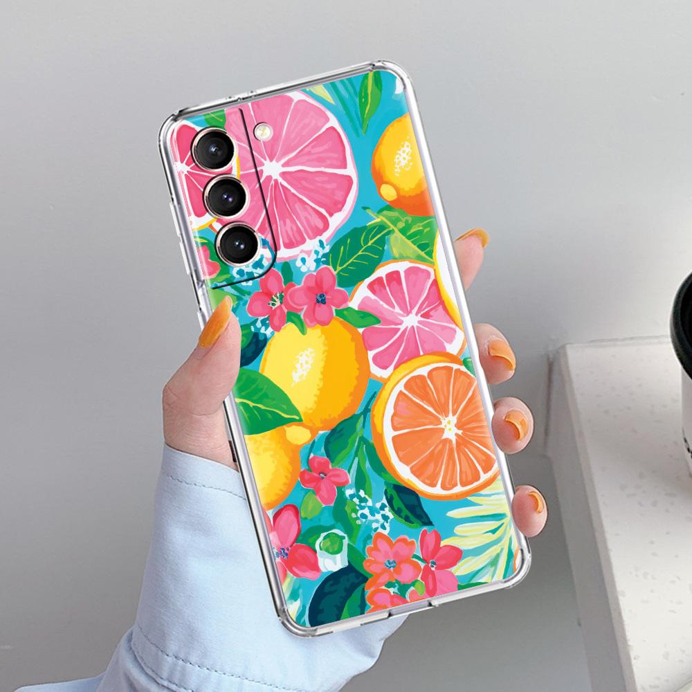 Phone Case For Samsung Galaxy S26 S25 S24 S23 S22 Ultra S20 S21 FE 5G Plus Soft Clear Cover Summer Colorful Flower