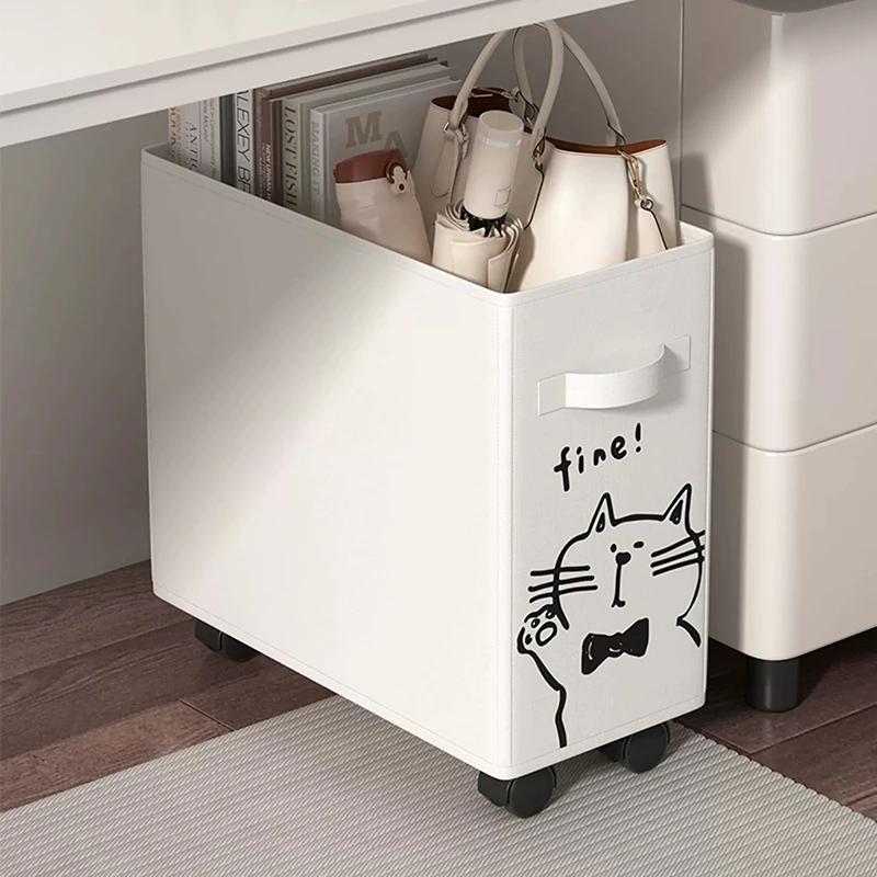 40cm Folding Laundry Basket Large Capacity Storage Box With Roller For Clothes Fitness Equipment Snack Toy Office Organizer Box