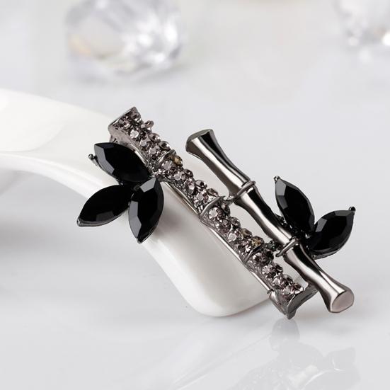 Metal Badge Unique Beautiful Silver Metal Pin Bamboo Jewelry Brooch Badge Pin for Girl