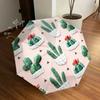 1pc Cactus Pattern Automatic Folding Umbrella, Heavy Duty 8 Rib Iron Frame,  Suitable for Travel, Daily Use, Birthday, Decor Gift  65