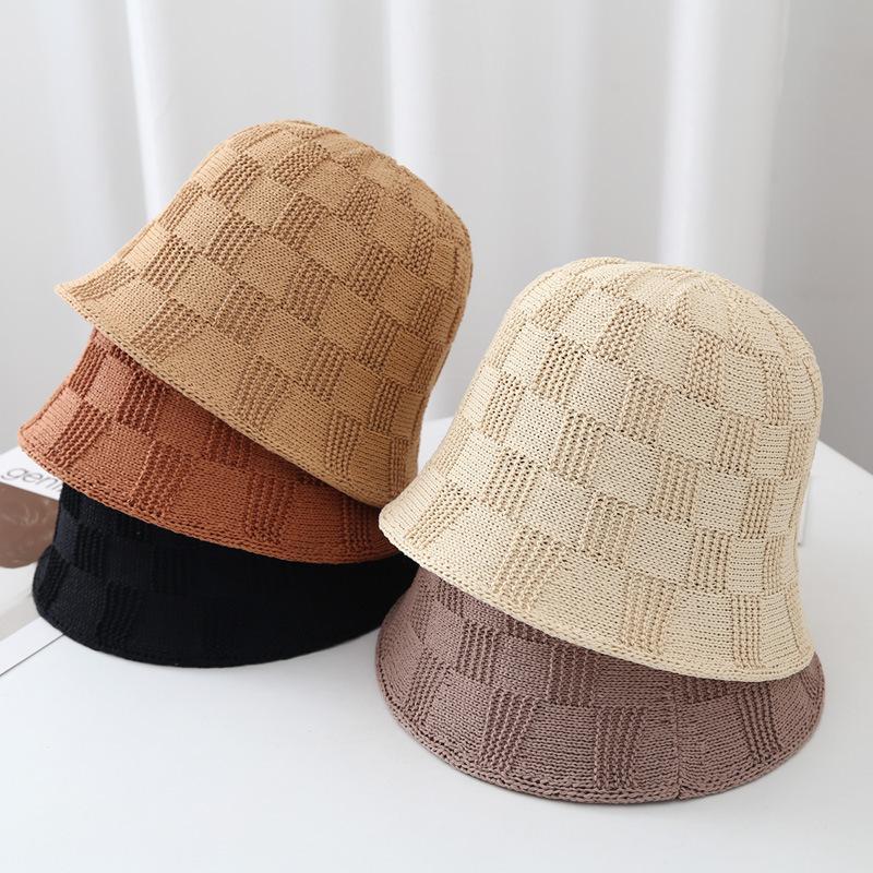 Braided Fisherman Cap Summer Autumn Decorative Bucket Hat for Women UV Protection Panama Sun Caps Vacation Beach Hats