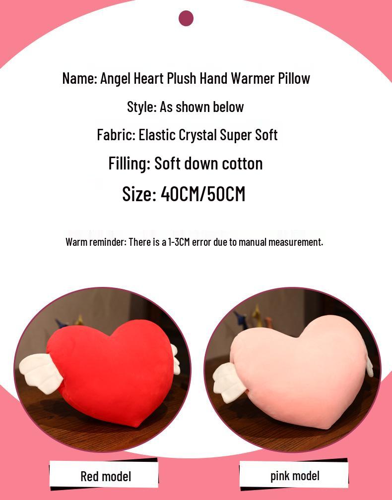 Creative Angel Heart Hand Warmer Plush Hug Doll - Perfect for Love Confession, Christmas, and Playtime