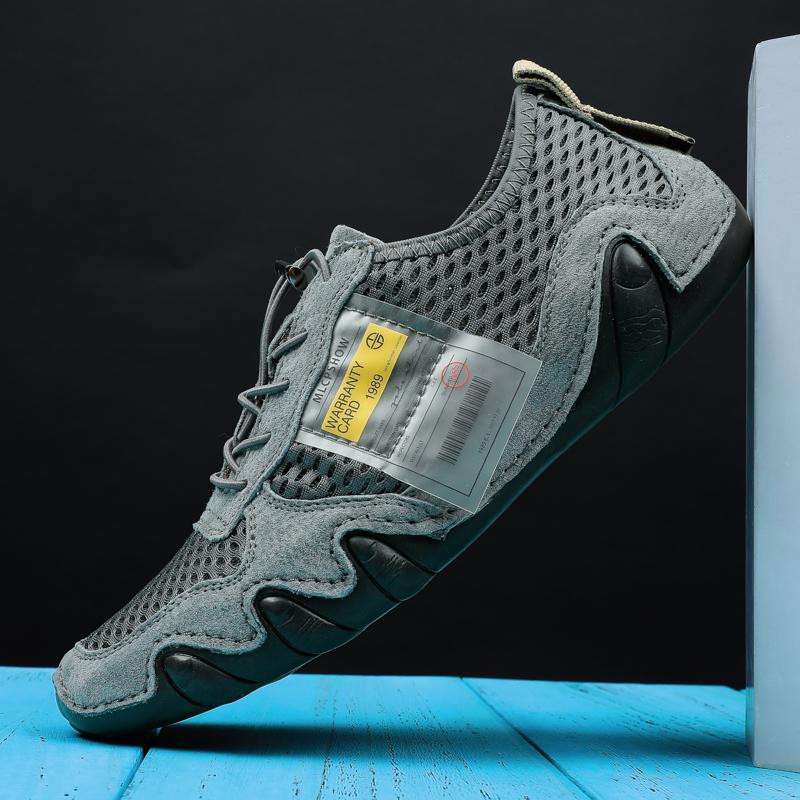 Мужская повседневная обувь из свиной кожи с резиновой мягкой подошвой и большой дышащей — фото 5