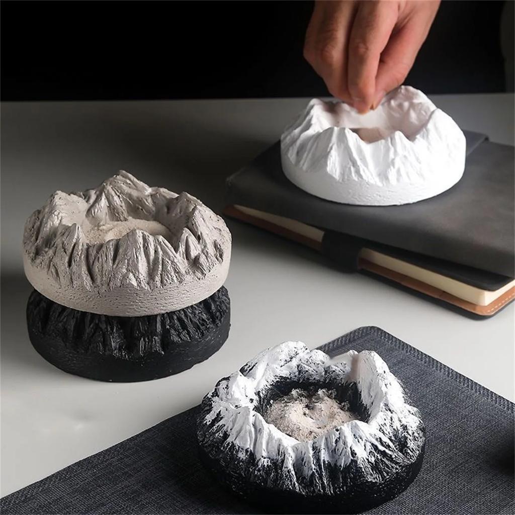 Cute Funny Ashtray Decorative Snow Mountain/Volcano Ashtray for Home Office Bathroom Decor Father's Day Present