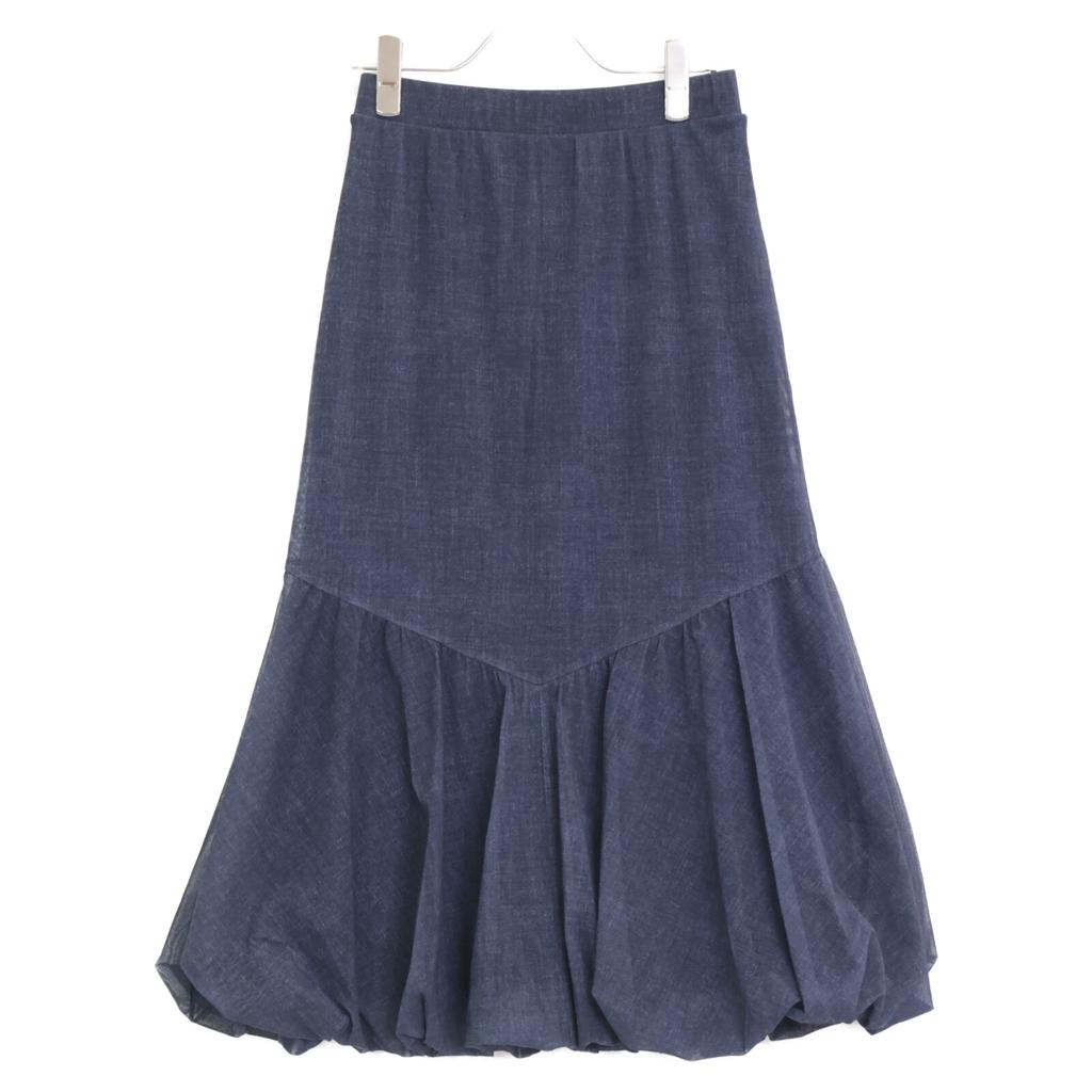 Vivienne Tam Navy Sheer Denim Skirt Skirt 38 NavyUsed