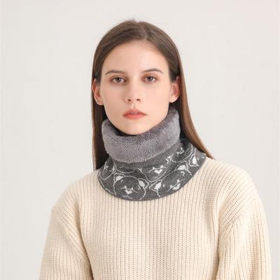 Bear Print Autumn Winter Thick Warm Ring Scarf Men Women Soft Collor Neckerchief Outdoor Ski Full Mask Bufanda Muffler Knitted
