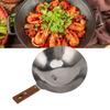 Stainless steel wok, non-stick wok pan, induction-based frying pan, frying pan with wooden handle, non-induction wooden handle, flat base pan for elec
