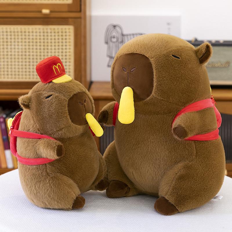 New Backpack Turtle Cartoon Pibala Plush Toy Capybara Doll Burger Rag Doll Pillow Gift
