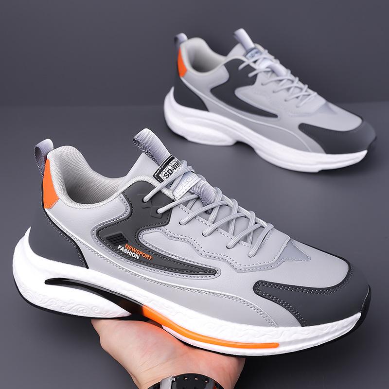 Men's Shoes 2025 Summer New Men's Youth Trend Leather Surface Waterproof Sports Leisure Running Ruffian Handsome Dad Trendy Shoes
