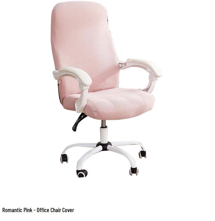 Stretchable Solid Color Jacquard Swivel Office Chair Cover with Zipper for Full Coverage
