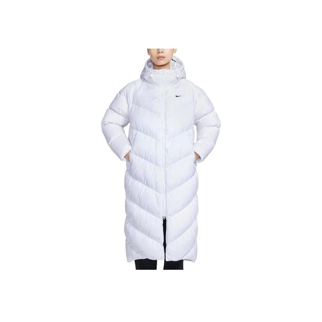Nike Solid Color Warm Hooded Windproof Down Jacket Women Outerwear White HF7894-100