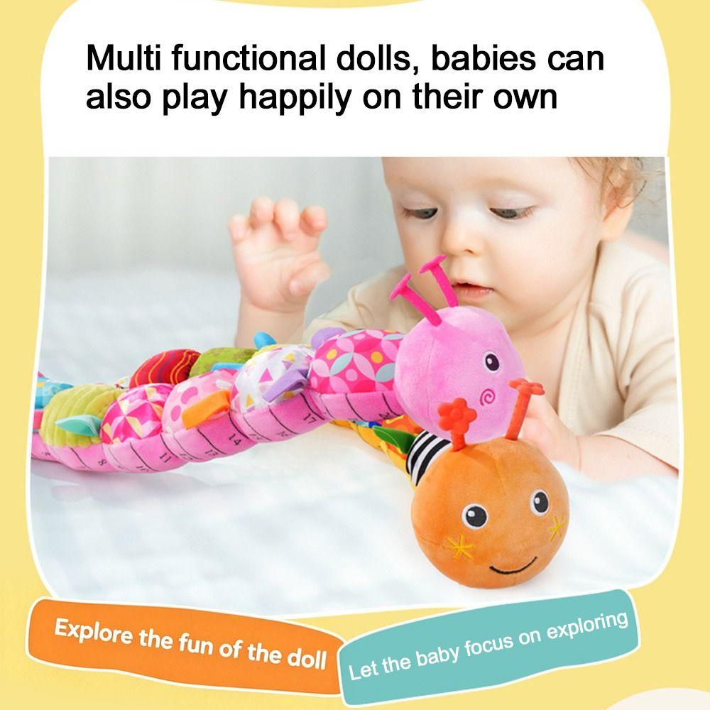 with Crinkle and Rattles Baby Musical Caterpillar Toys for 0-12 Months Infants for Tummy Time