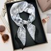 1116 New Korean Version Versatile Printed Decorative Silk Scarf Chinese Style Temperament Elegant Ribbon Tie Hair Tie Bag Small Scarf