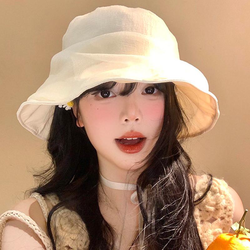 Women'S Summer Organza Fisherman Hat Stylish And Versatile Sun Hat Outdoor Hat