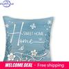 Blue Forget - Me - Not & Home - Themed Pillowcasesliving Room Sofa Cushion Cover, Soft And Comfortable, Bedroom Room Decoration