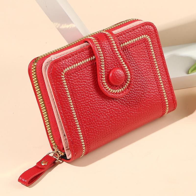 Women's Hong Kong Style Multi-Card Slot Zipper Wallet - Versatile, Large Capacity Purse and Card Holder.