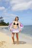 IGARASHI 100cm Inflatable Ring Butterfly Inflatable Ring with Rope and Quick Inflatable New Valve Design RLE-100H [Easy Plug]