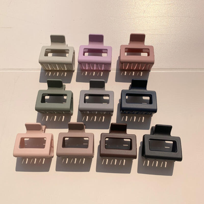 Matte Half-up Square Hair Clip Deep pink