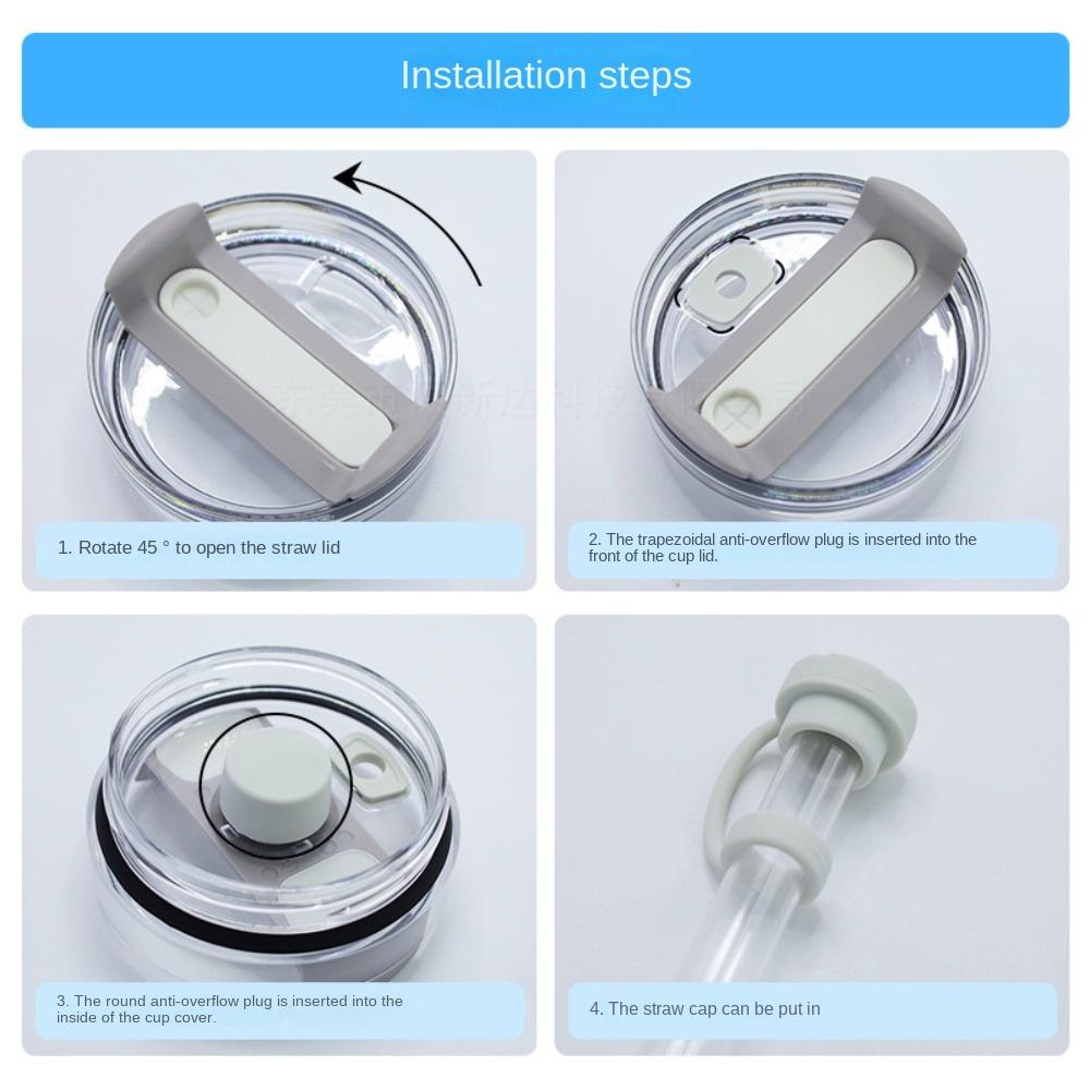 3Pcs/Set Dustproof Straw Cover Cap for Stanley Cup 20/30oz/40oz for Stanley Cup Accessories