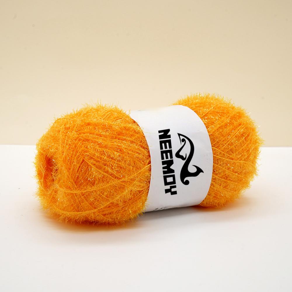 100g/200M Glass Silk Yarn for Hand Knitting Korean Dish Towel Wool Yarn and Crochet Doll Scarf Sweater Gold Silk Thread