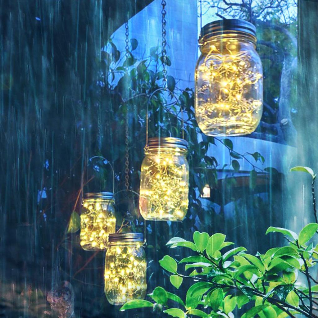 PChero Illumination Glass Solar Mason Solar 3 Meter LED Solar Batteries Included of Jar Sold Separately Light, Light, Jar, Charging, Bulb, Decoration,