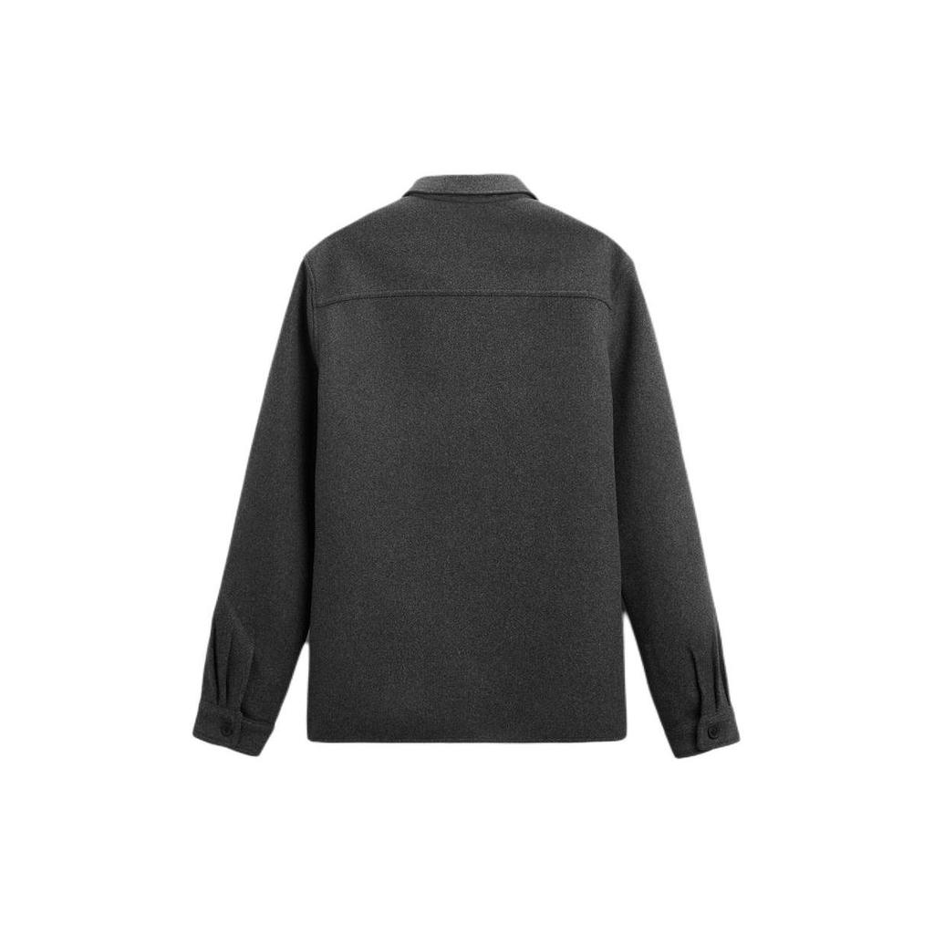 Zara Solid Color Pocket Detail Casual Long Sleeve Shirt Men shirts Gray 5070314-802