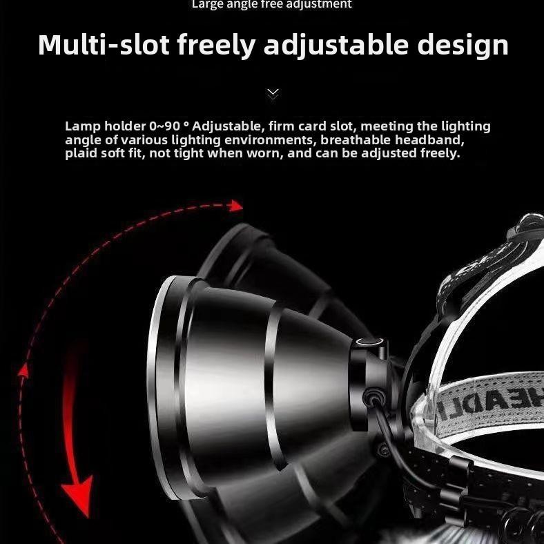 Super Bright Bright Light Rechargeable Head-mounted Outdoor Led Long-range Night Fishing