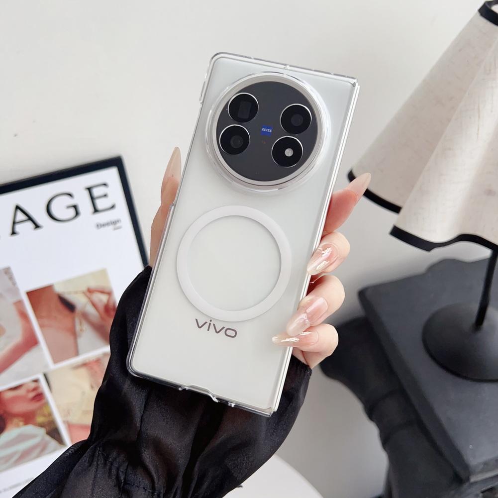

Transparent and Translucent Magnet Adsorption Ring Case For VIVO X Fold 5 fold5 x fold 3 pro All-inclusive Camera Protect Cover vivo X Fold5