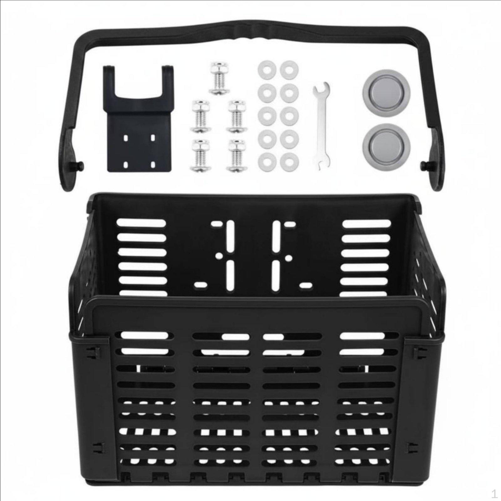 Folding Bike Basket Foldable Front for Shopping, Commuting