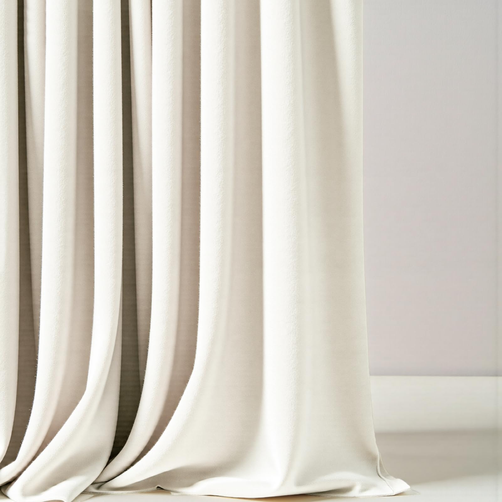 

Topfinel Блэкаут Термо Бархат 178см Комплект с для Гостиной и Звукоизоляционные Шторы, Изолированные, Ткань, Длинные, 2, Белый, Крючки, Спальни, белый