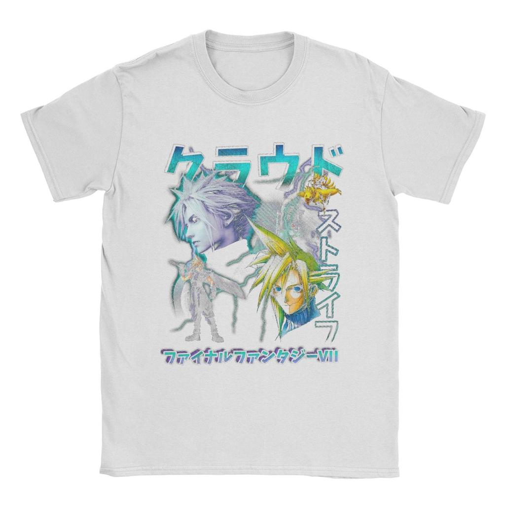 Cloud Strife Final Fantasy 7 TShirts for Men women Fun  Cotton Tee Shirt Round Neck Short Sleeve T Shirt Birthday Present Tops