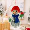 Christmas Ornaments 2D Acrylic Snowman Santa Claus Pendant Stitching Textured Xmas Tree Hanging Decoration for Holiday Tree Party Decor