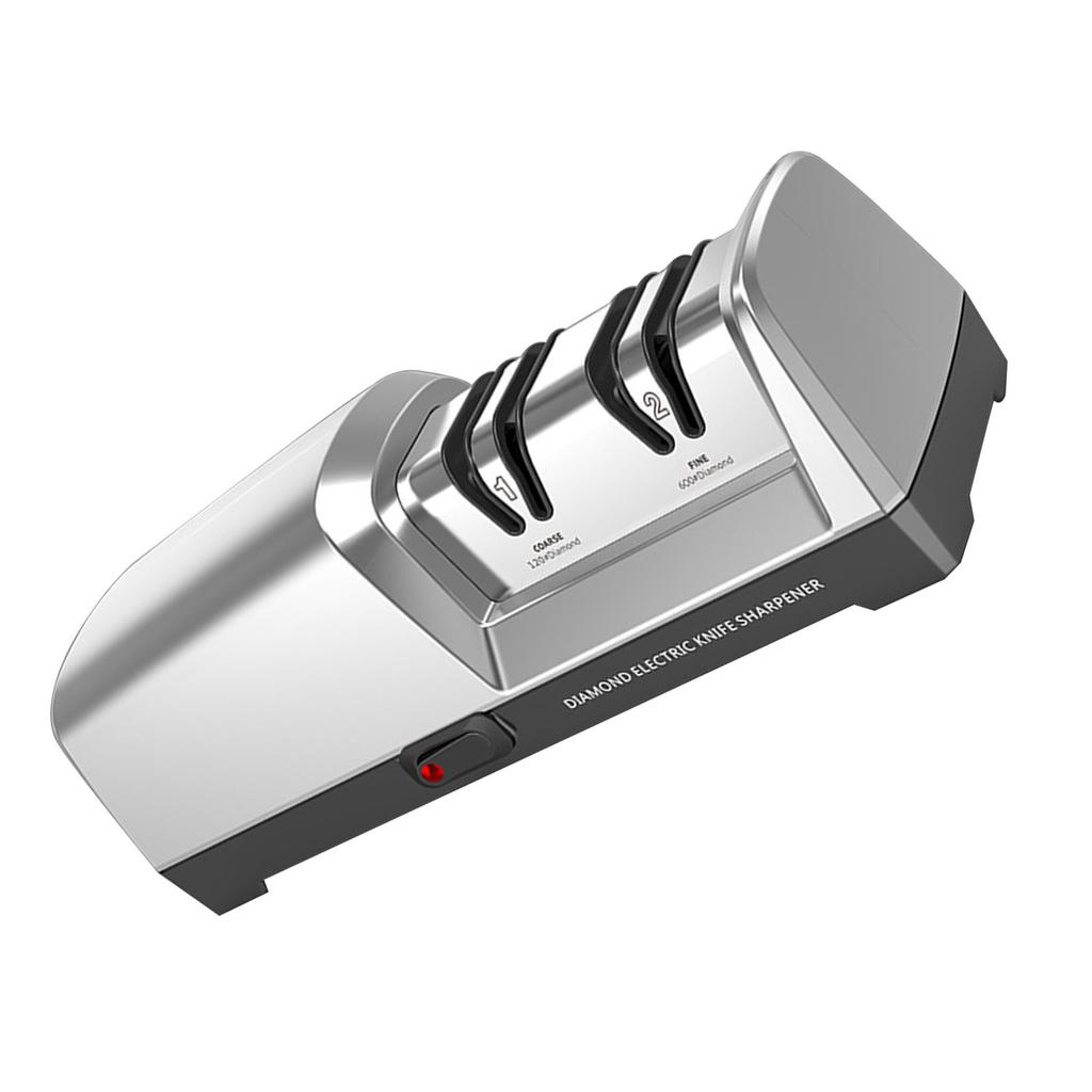 2 Stage Electric Knife Sharpener 20 Degree Straight Edge for Kitchen Knife Sharpening and Polishing