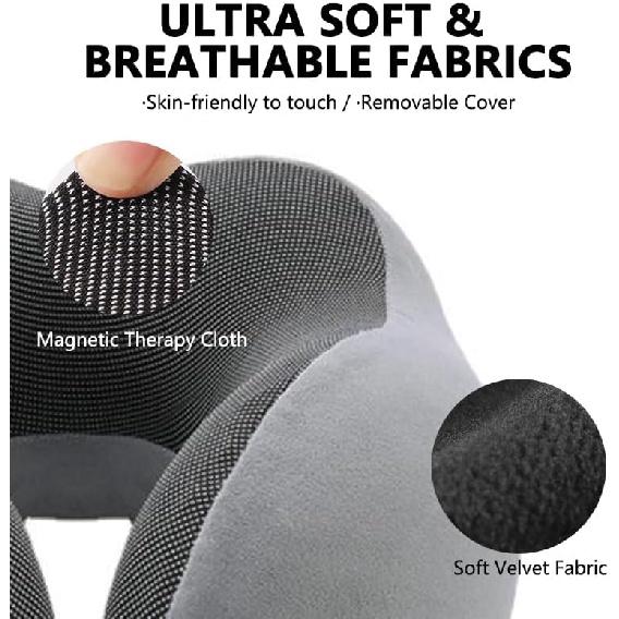 DITSONEO Memory Foam Travel Neck Pillow for Airplanes, Adjustable Portable Neck Pillow for Traveling, Car Rides, Plane Sleeping, Navy