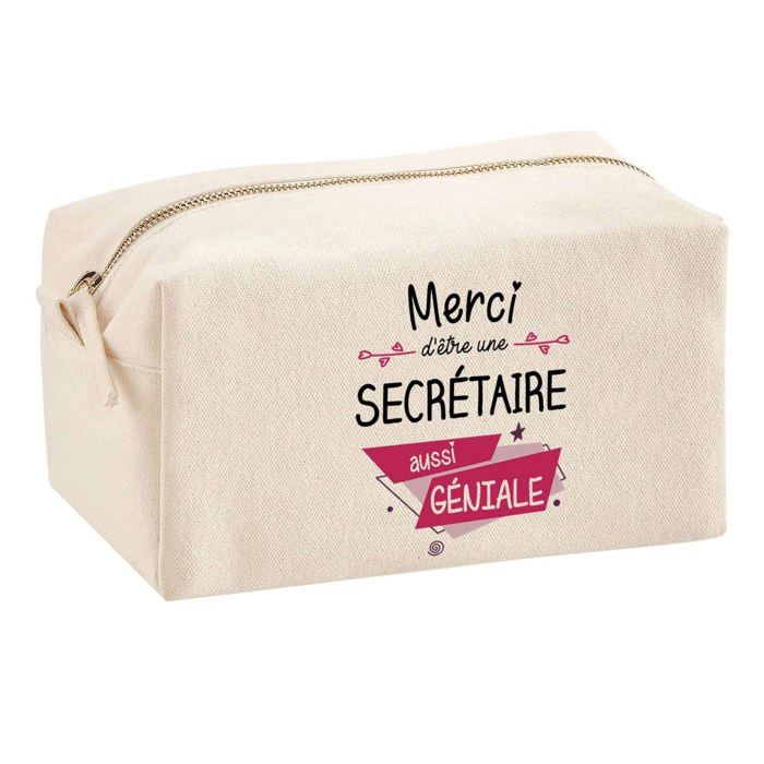 Trousse multifonction Merci Secrétaire Géniale Cadeau Anniversaire Noël Collègue Remerciement | Trousse Scolaire Fournitures Bureau