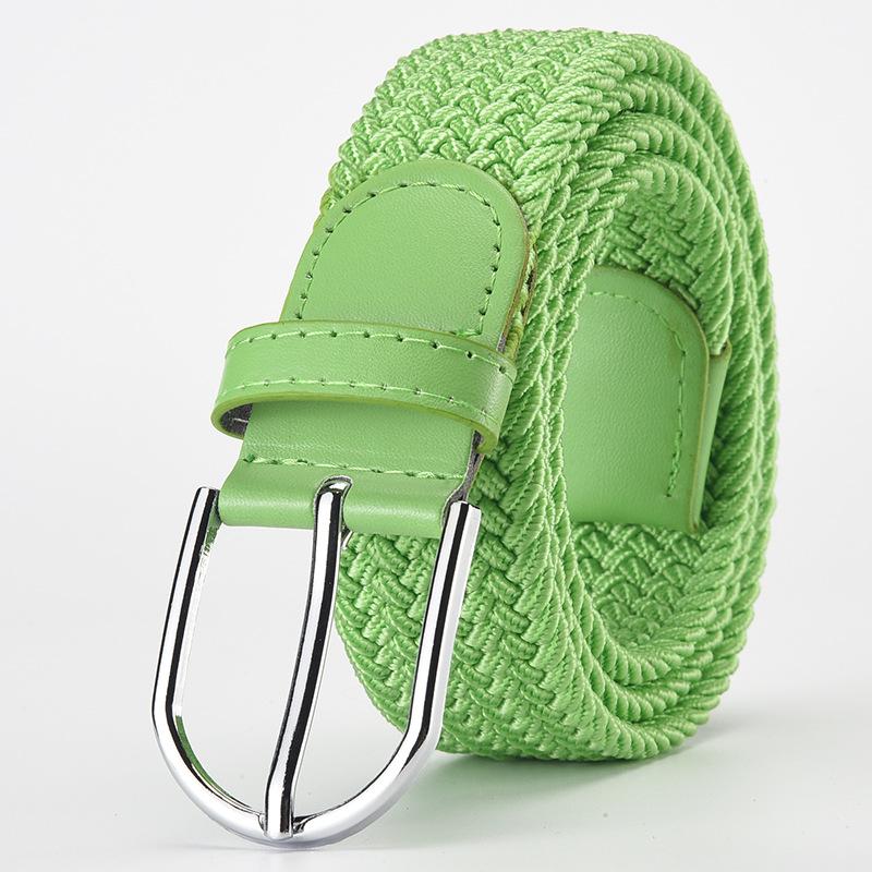 Elastic Nylon Unisex Casual Knitted Pin Buckle Jeans Belt Woven Canvas Elastic Expandable Stretch Waistband for Women Men Girdle