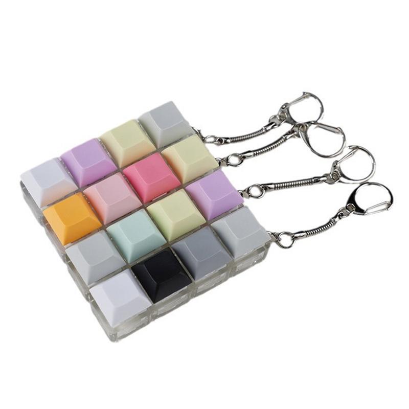4-Keys Mechanical Keyboard Key Toy Keychain Party Stress Relief Diy Fidget Button Keycap Fidget Keyboard Toys Finger Keyboard