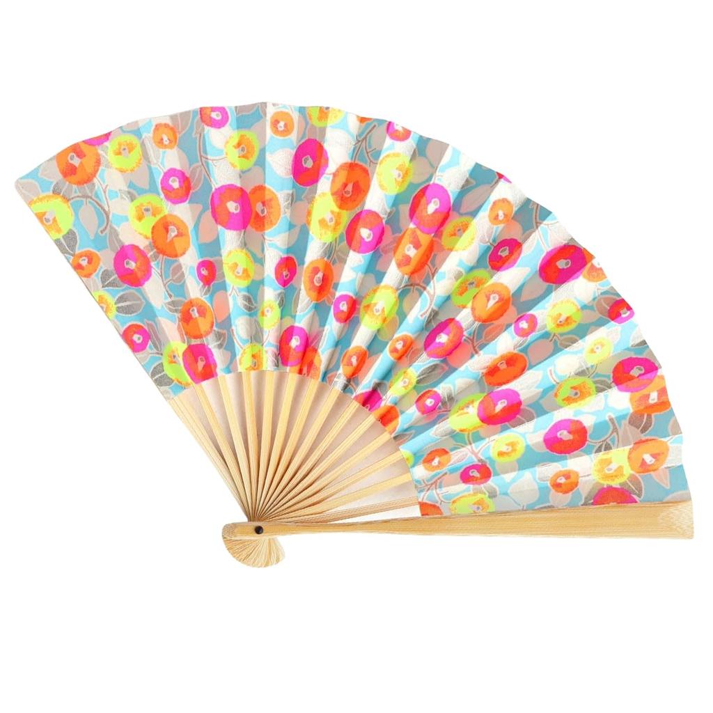 Shogado Yuzen Folding Fan, neon1 48101