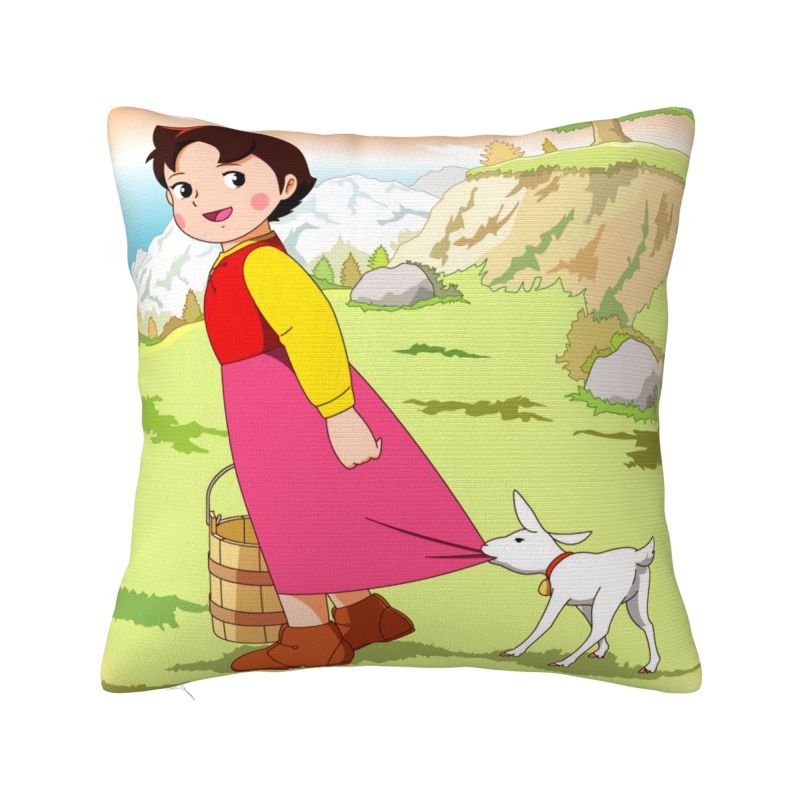 Heidi Peter And Grandpa Family Cushion Cover Soft Alps Mountain Pillow Case Sofa Car Square Pillowcase Living Room Decoration