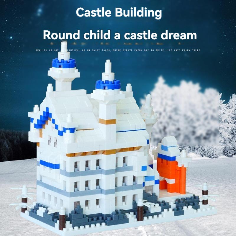 Construction-Set Design Swan Castle High-Standard Construction-Set Building-Bricks Tiny Scale High-Standard Building-Bricks Superior-Grade