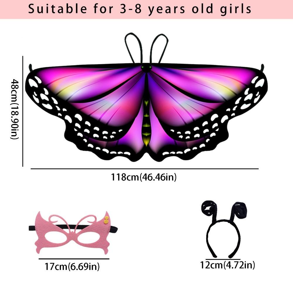 Fancy Dress Butterfly Wings Cape Colorful Kids Costume Fairy Butterfly Costume  Gift