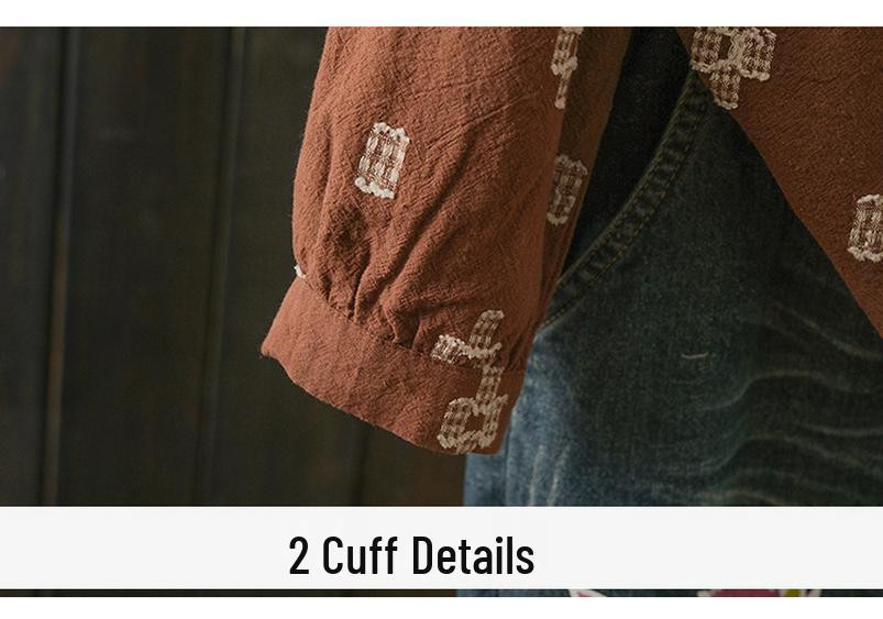 Retro Artistic Spring 2026 Long Sleeve Cotton Linen Base Layer Shirt